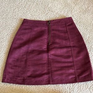 Old Navy Burgundy Faux Suede Skirt, Size 0